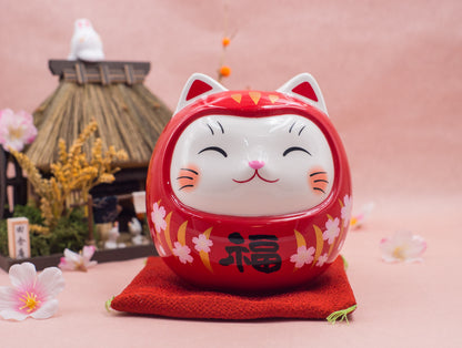 Cute Lucky Cat Figurine & Piggy Bank