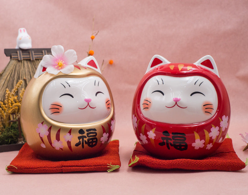 Cute Lucky Cat Figurine & Piggy Bank