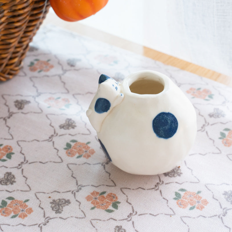 Japanese Cute Kitten Flower And Spot Vase