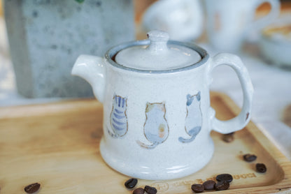 Japanese Cute Ceramic Hand-Painted Cat Tea Pot, Mug, Cup, Bowl And Vase