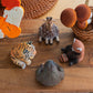 Cute Animal Zoo Figurines-Tiger, Giraffe, Sloth And Red Panda