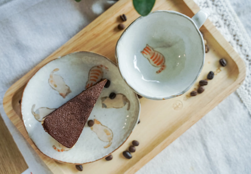 Japanese Cute Ceramic Hand-Painted Cat Tea Pot, Mug, Cup, Bowl And Vase