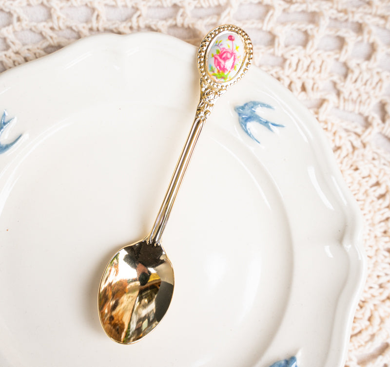 Vintage Style Gilding Dessert Spoon & Fork