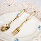 Vintage Style Gilding Dessert Spoon & Fork