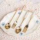 Vintage Style Gilding Dessert Spoon & Fork