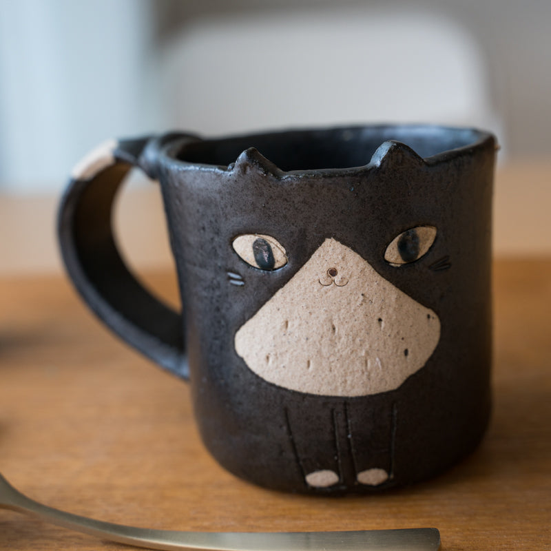 Black And White Cat Bowl, Plate, Mug And Planter