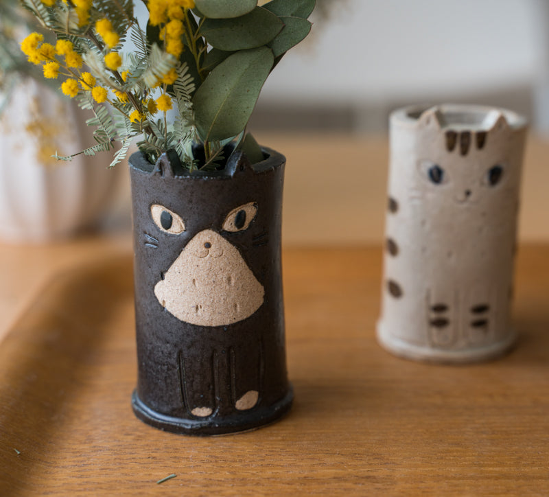 Black And White Cat Bowl, Plate, Mug And Planter