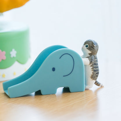 Cute Mofusand Playing-Slide Kitten Figurine