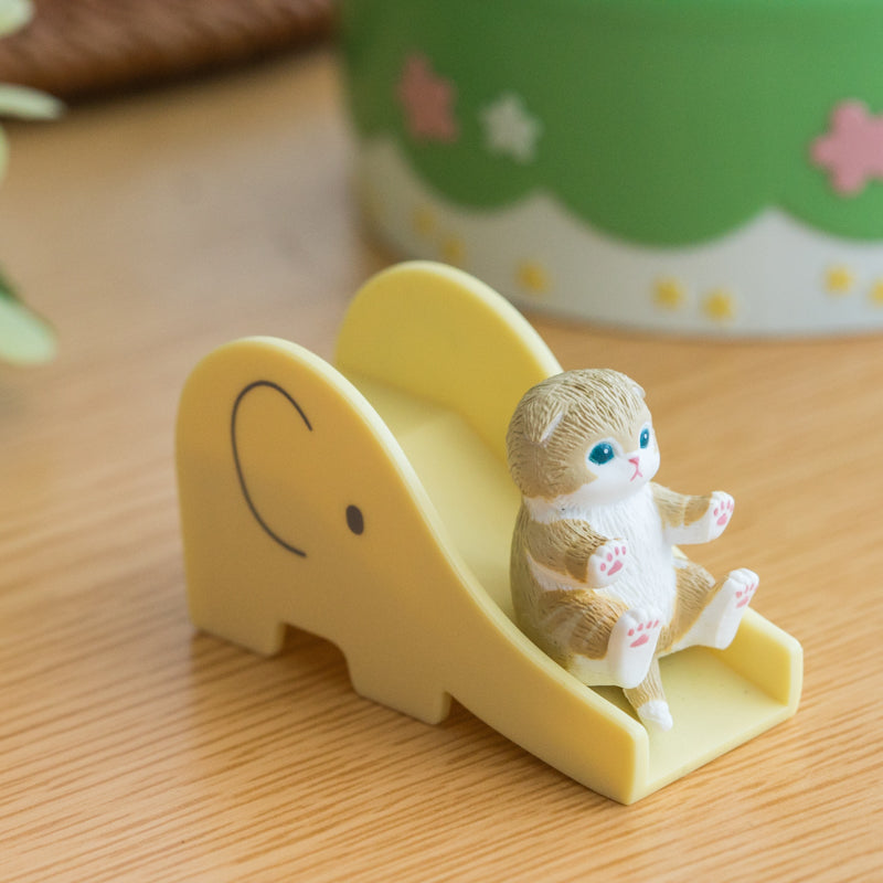 Cute Mofusand Playing-Slide Kitten Figurine