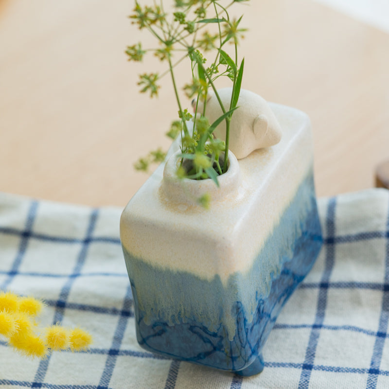 Cute White Bear Flower Vase