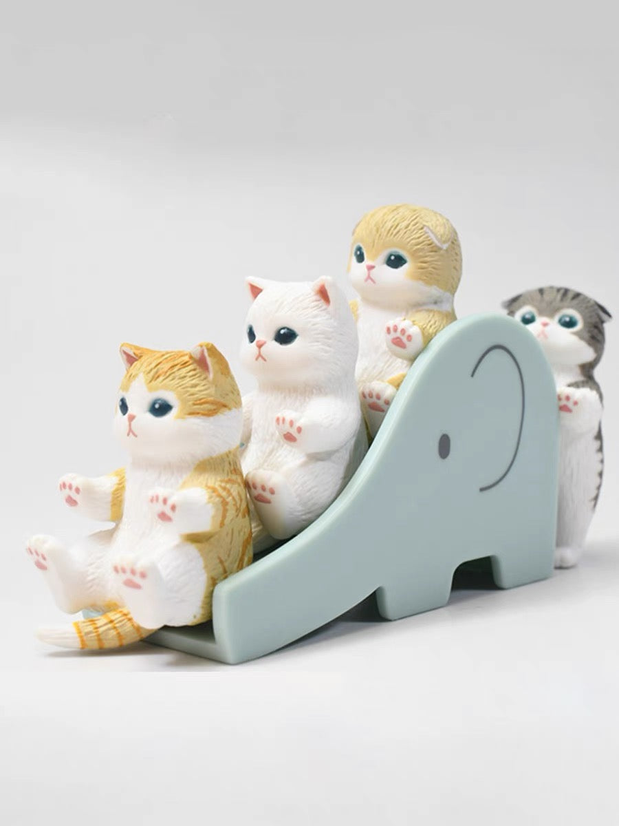 Cute Mofusand Playing-Slide Kitten Figurine