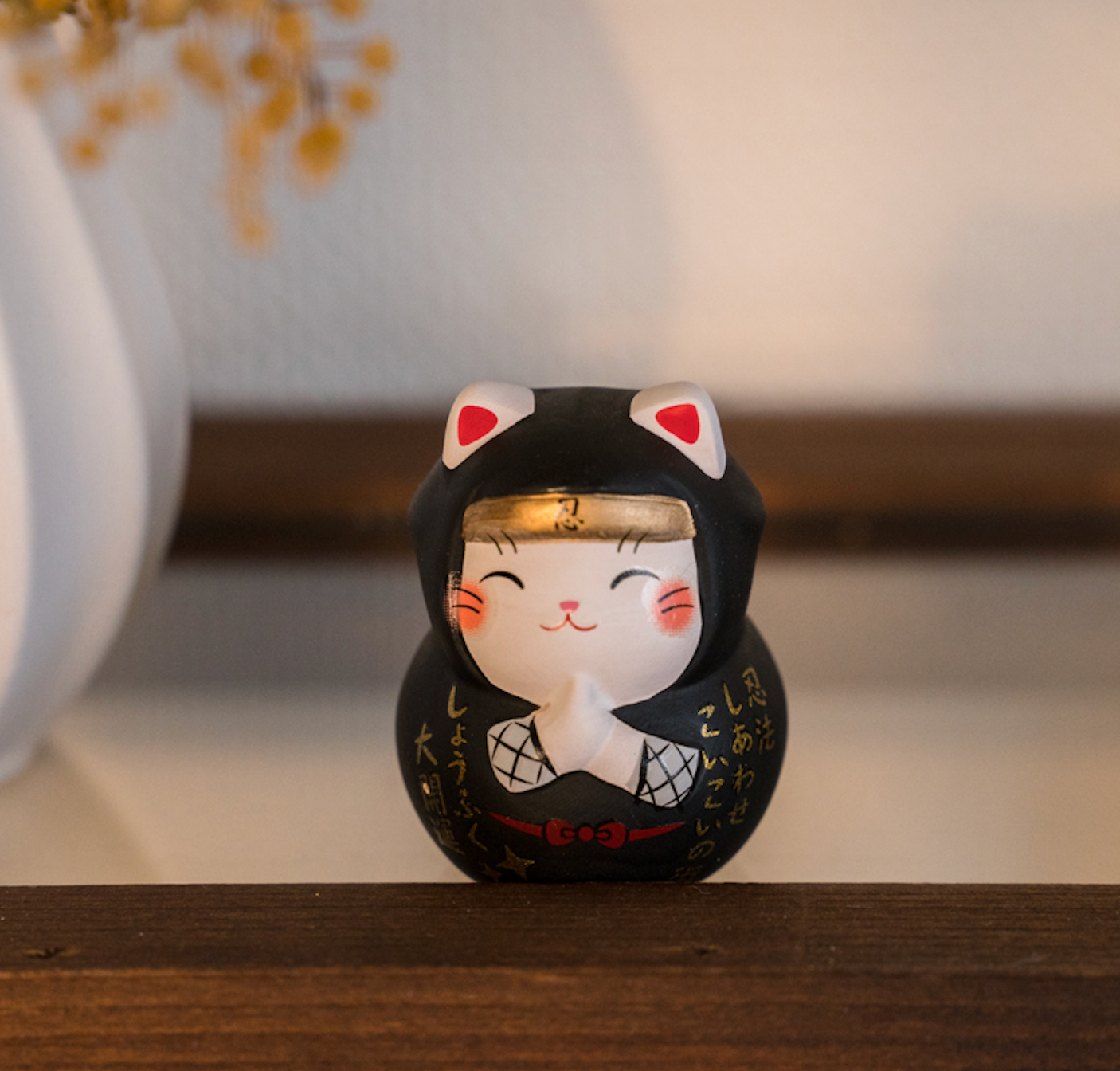 Japanese Ninja Lucky Cat Figurine