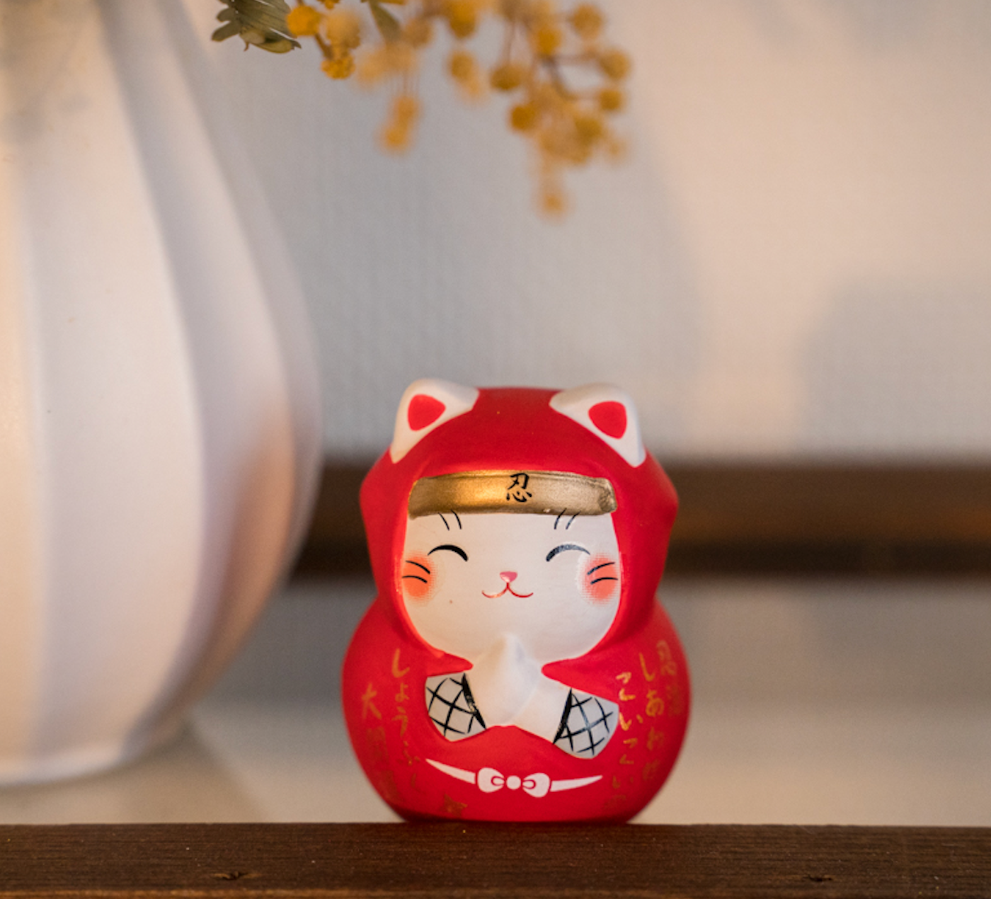 Japanese Ninja Lucky Cat Figurine