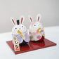 Cute Handmade Rabbit Couple Figure