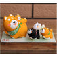 Japanese Cute Shiba Inu With Her Puppies Figurine