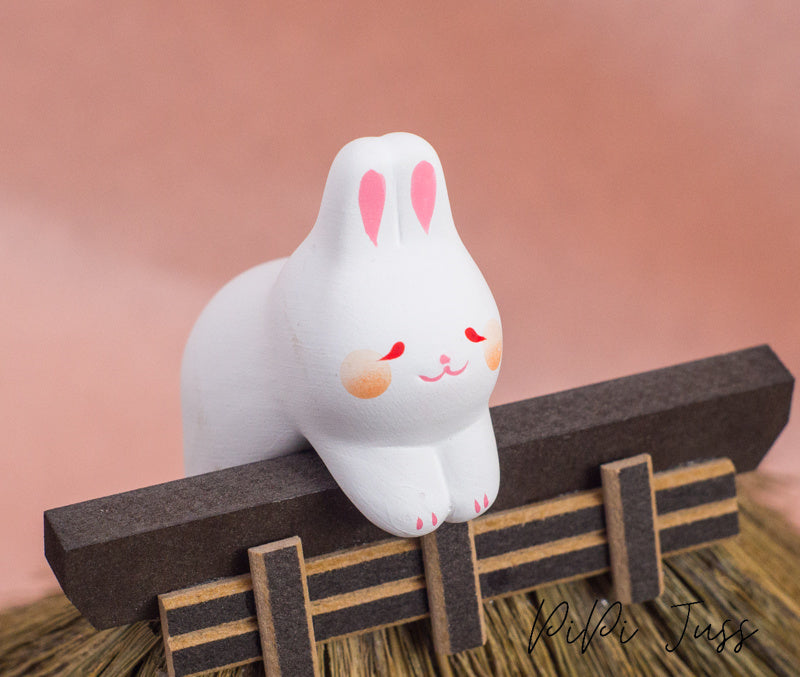 Japanese Cute Cat, Rabbit And Frog Figurine