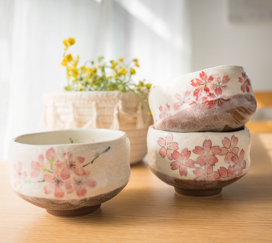 Japanese Handcrafted Sakura Matcha Bowl