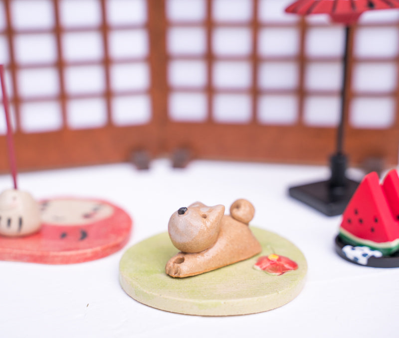 Cute Dog & Daruma Doll Stick Incense Holder