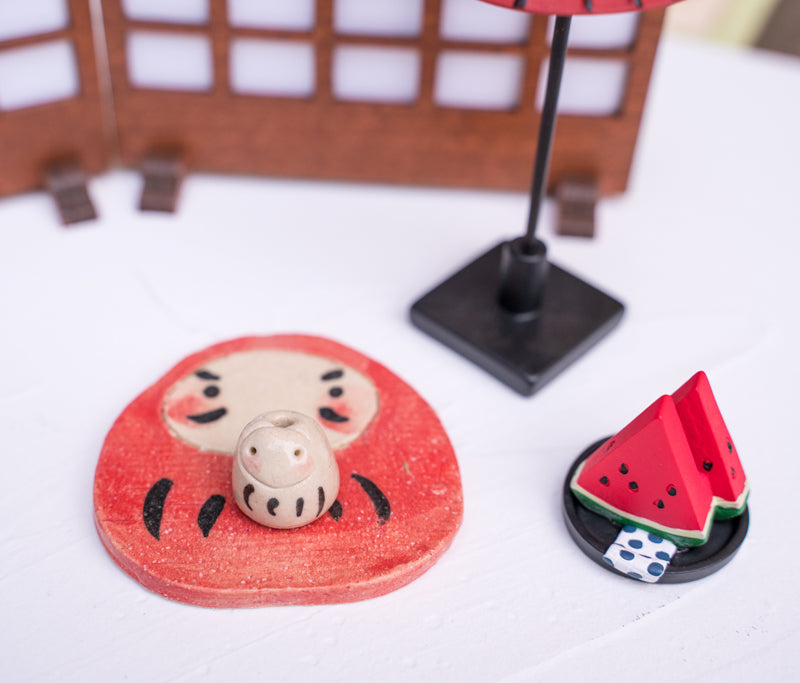 Cute Dog & Daruma Doll Stick Incense Holder