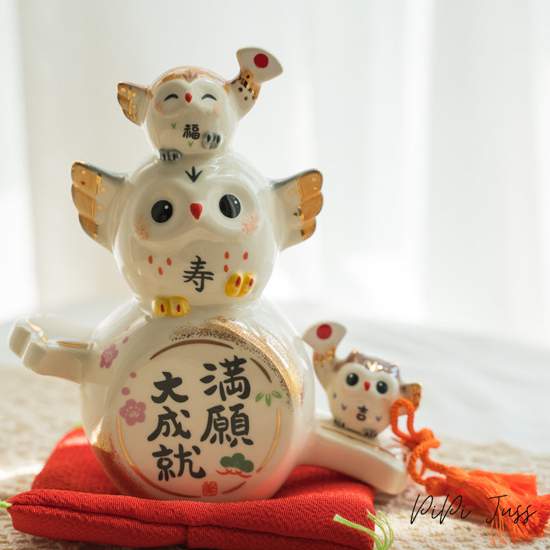 Japanese Cute Owl Figurines