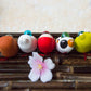 Cute Kitten, Rabbit, Owl, Frog And Daruma Doll Figurines