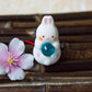 Cute Kitten, Rabbit, Owl, Frog And Daruma Doll Figurines