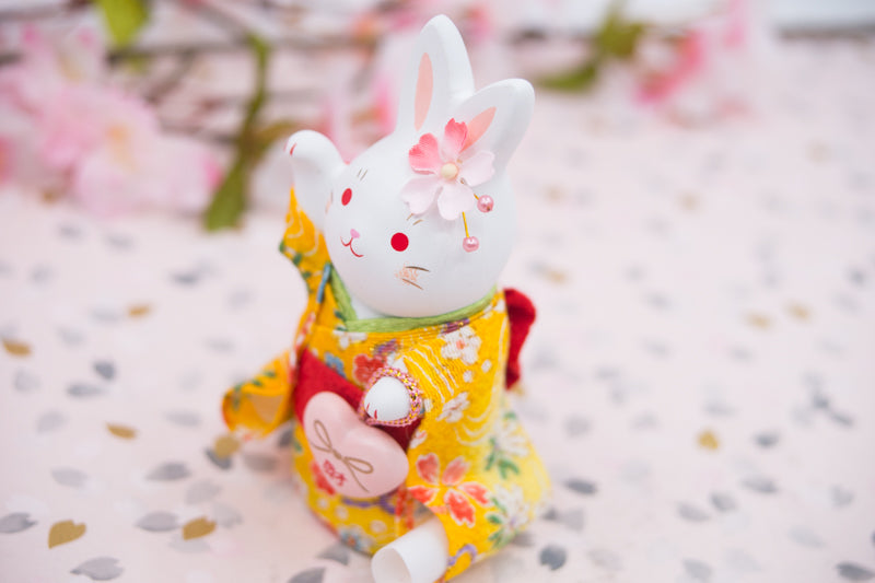 Japanese Cute Handmade Bunny Wearing Kimono Figurine