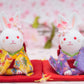 Japanese Cute Handmade Bunny Wearing Kimono Figurine