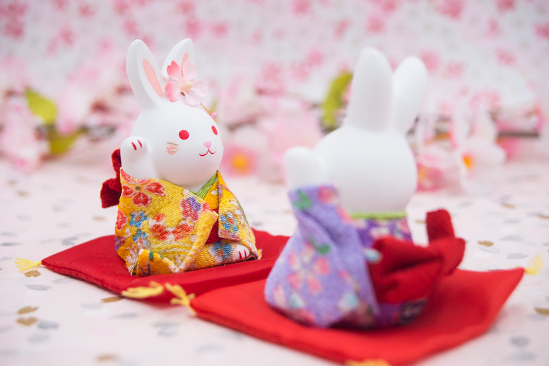 Japanese Cute Handmade Bunny Wearing Kimono Figurine