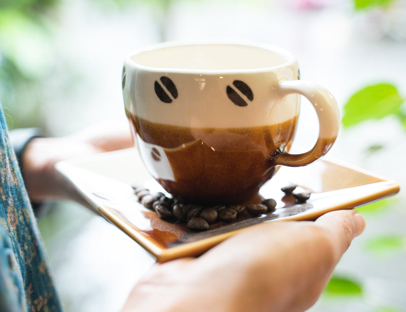 Coffee Bean Coffee Cup & Saucer