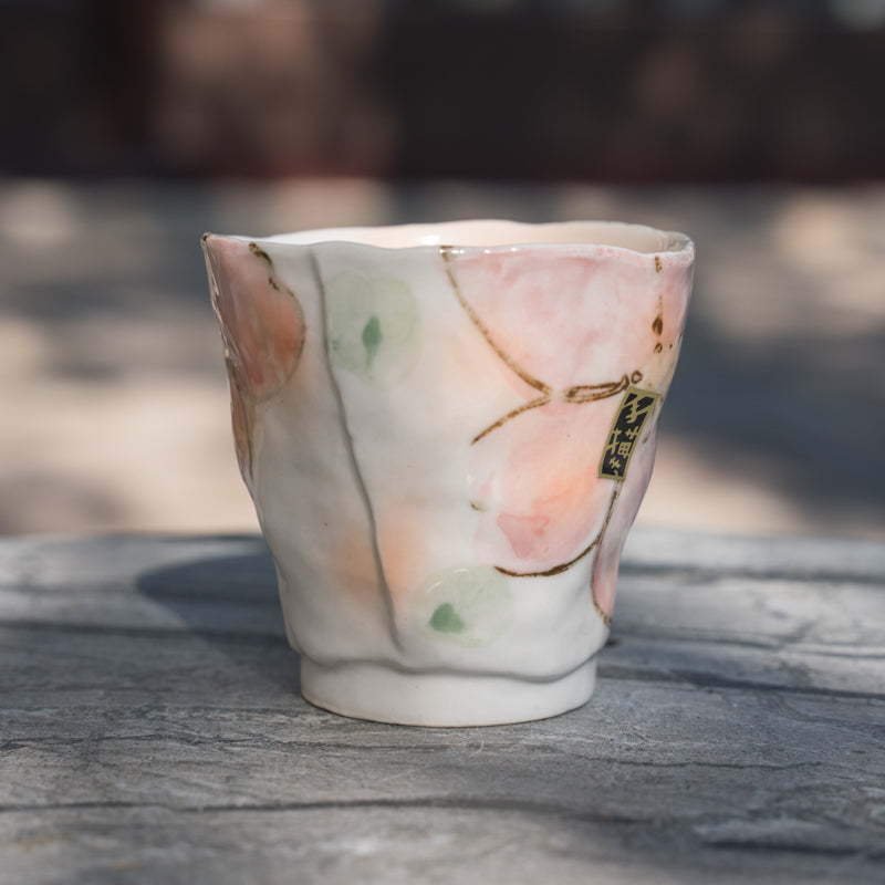 Japanese Vintage Hand-Painted Pink Sakura Coffee Cup