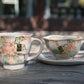 Japanese  Hand-Painted Begonia Flower Coffee And Tea Cup