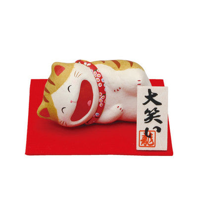 Japanese Cute Laughing Cat Figurine