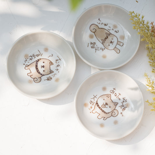 Cute Hand-Painted Shiba Inu Plates