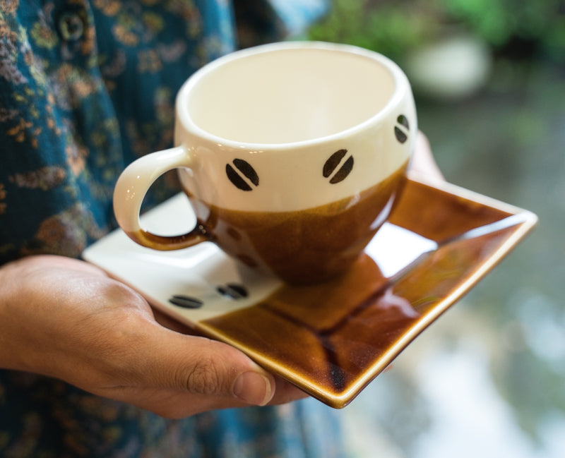 Coffee Bean Coffee Cup & Saucer