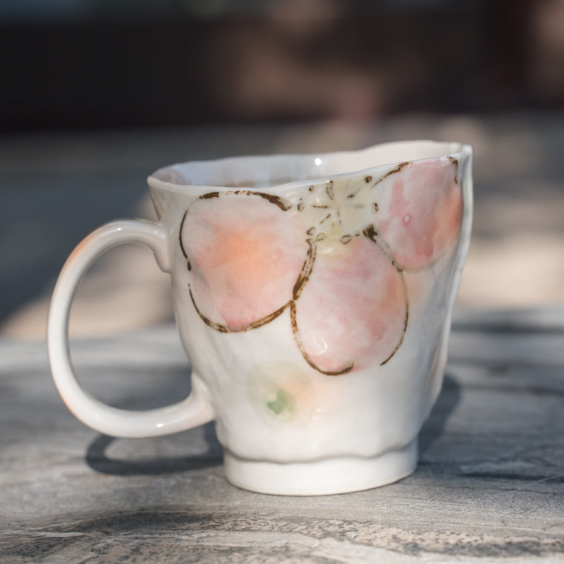 Japanese Vintage Hand-Painted Pink Sakura Coffee Cup