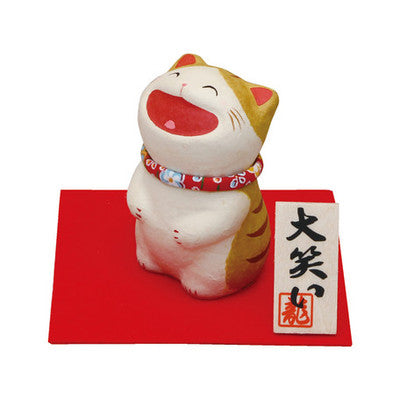 Japanese Cute Laughing Cat Figurine