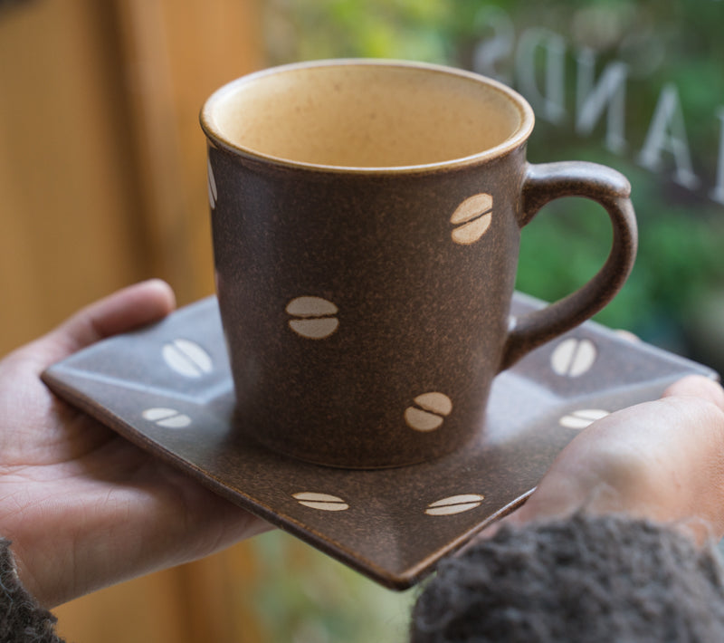 Coffee Bean Coffee Cup & Saucer