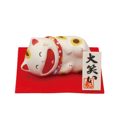 Japanese Cute Laughing Cat Figurine