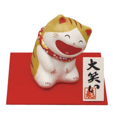 Japanese Cute Laughing Cat Figurine