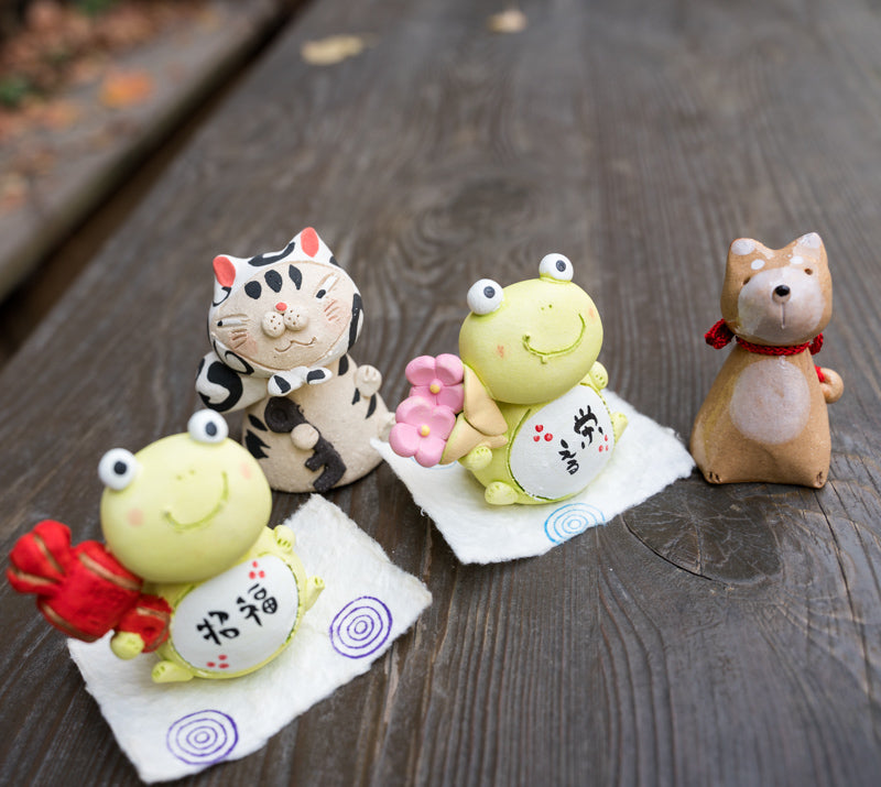 Japanese Cute Cat & Shiba Inu & Frog & Rabbit Figurine