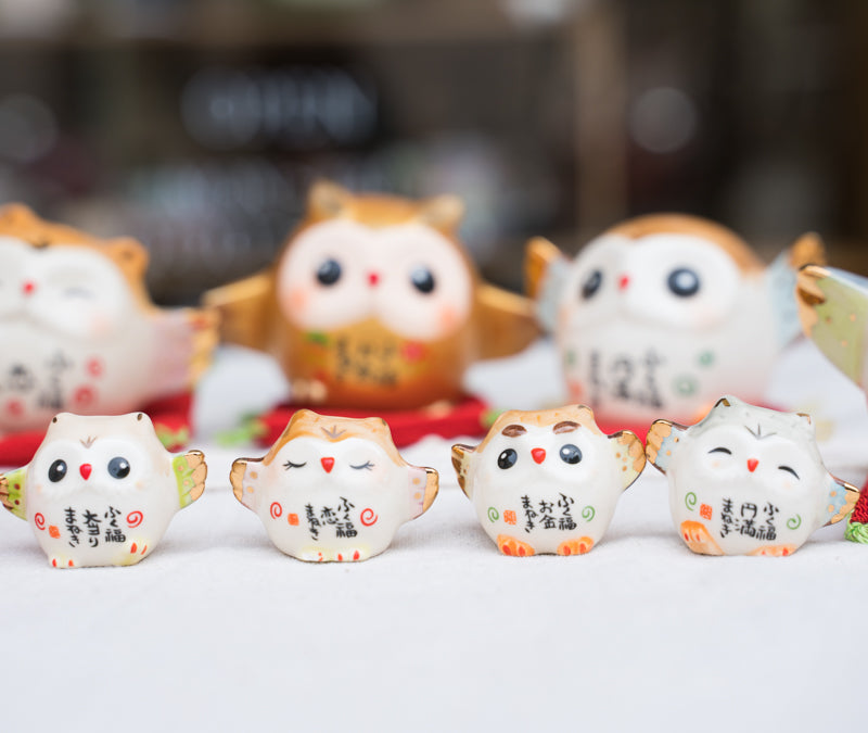 Japanese Kwaii Owl Figurines