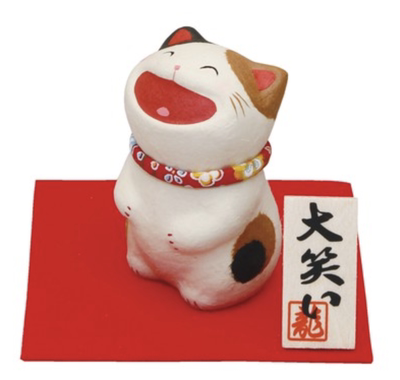 Japanese Cute Laughing Cat Figurine