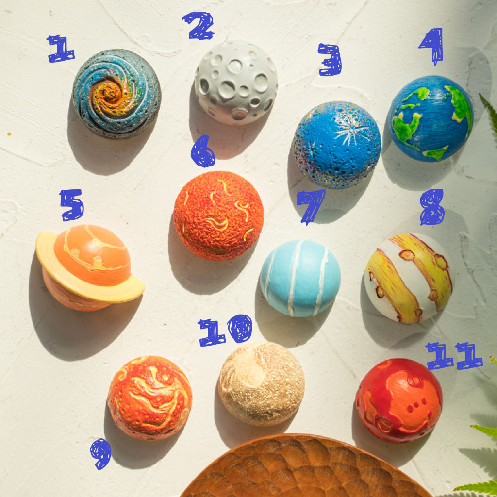 Set of 6 Or More Cute Astronauts And Planets Fridge Magnets