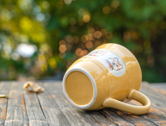 Cute Hand-Painted Shiba Inu Dogs Coffee Mug & Plate