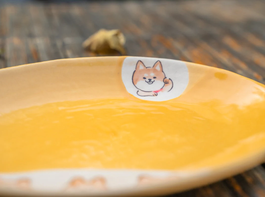 Cute Hand-Painted Shiba Inu Dogs Coffee Mug & Plate