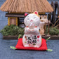 Cute Lucky Cat Holding A Glass Ball Figurine