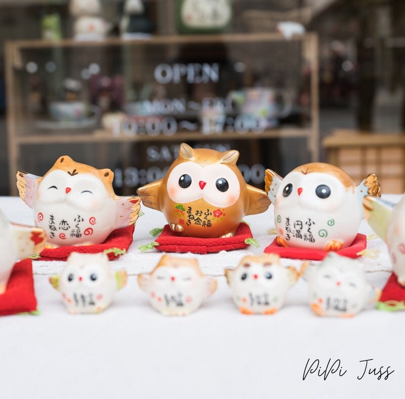 Japanese Kwaii Owl Figurines