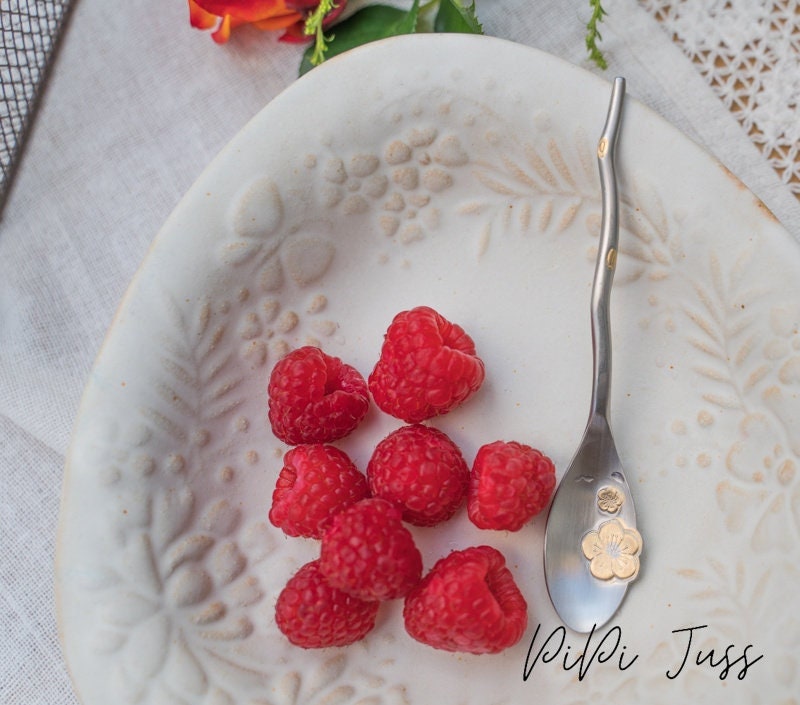 Plum Blossom Coffee & Dessert Spoon And Fork