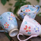 Japanese Vintage Hand-Painted Flower Coffee Mug & Tea Pot